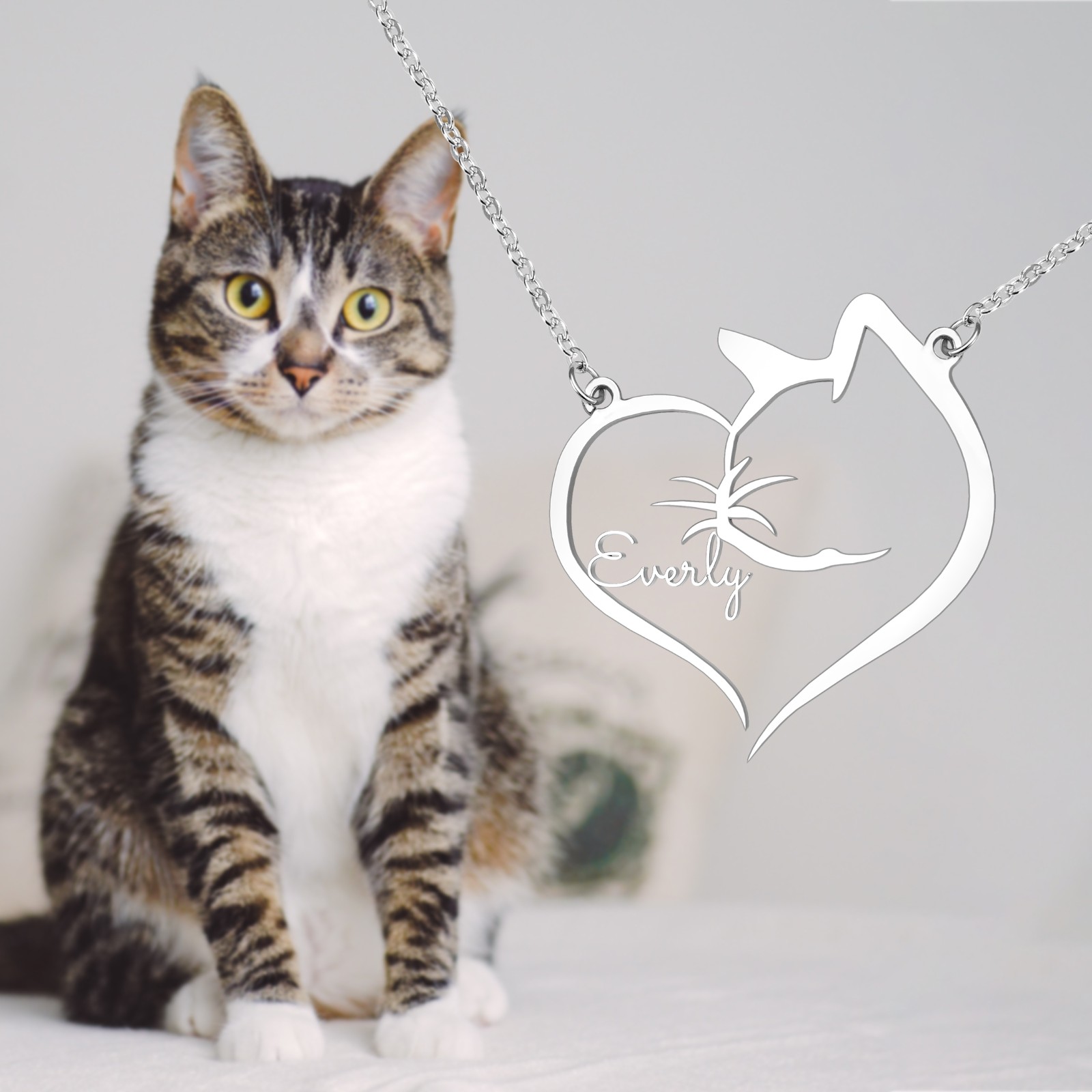 Custom Engraved Heart Horse/Heart Cat/Heart Dog/Horse Necklace, Heart Necklace, Teacher Gift, Minimalist, Bridesmaid Gift, Girlfriend Gift, Gift for Her, Gift for Girl