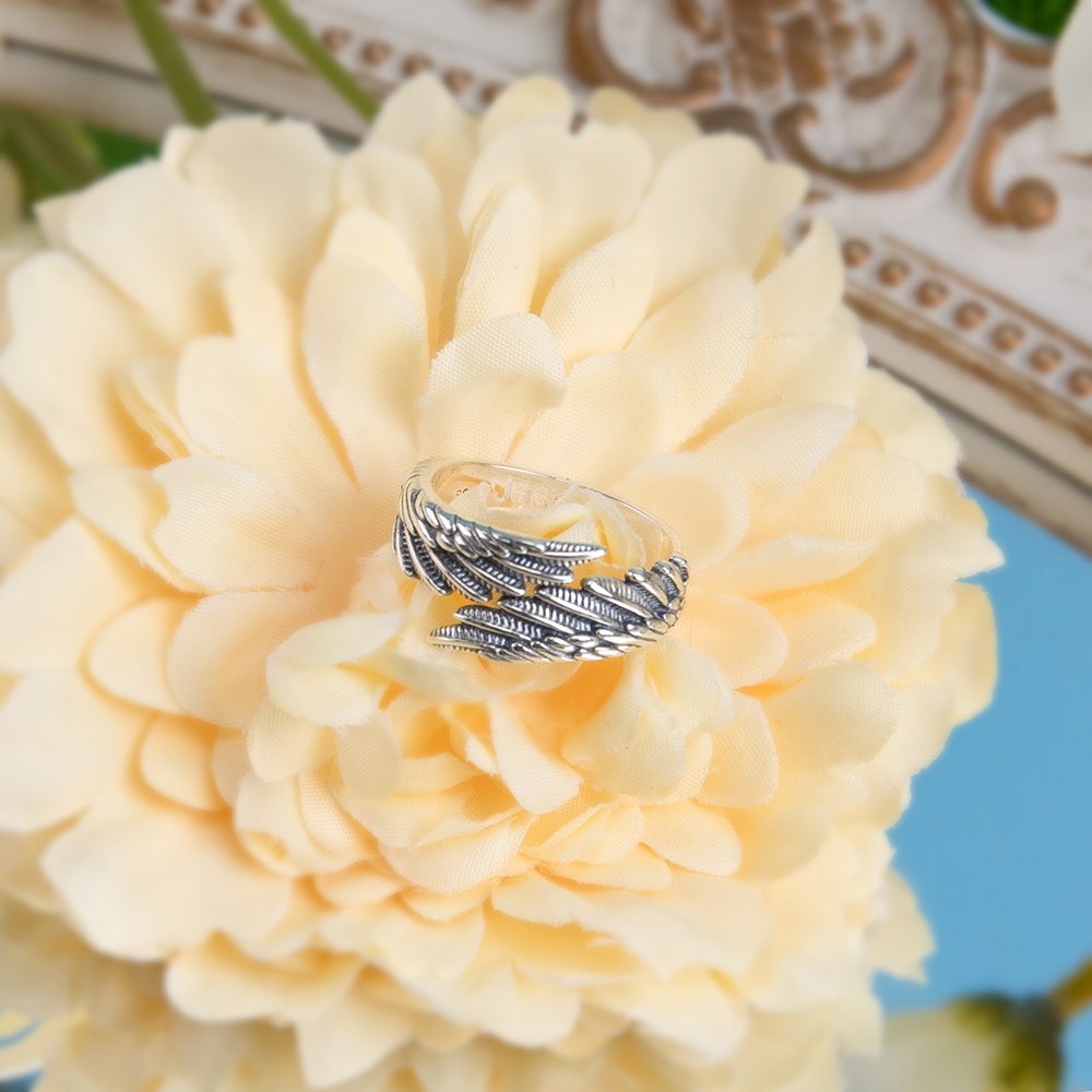 Adjustable Guardian Angel Wings Ring, 925 Sterling Silver Ring, Minimalist Wings Ring, Angel Wing Ring for Her, Gift for Women and Men