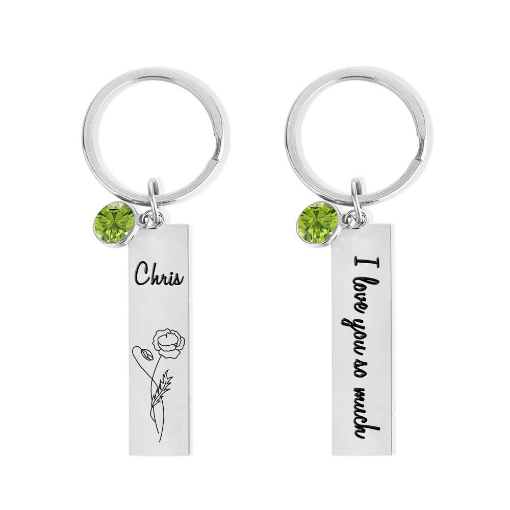 birthstone flower keychain