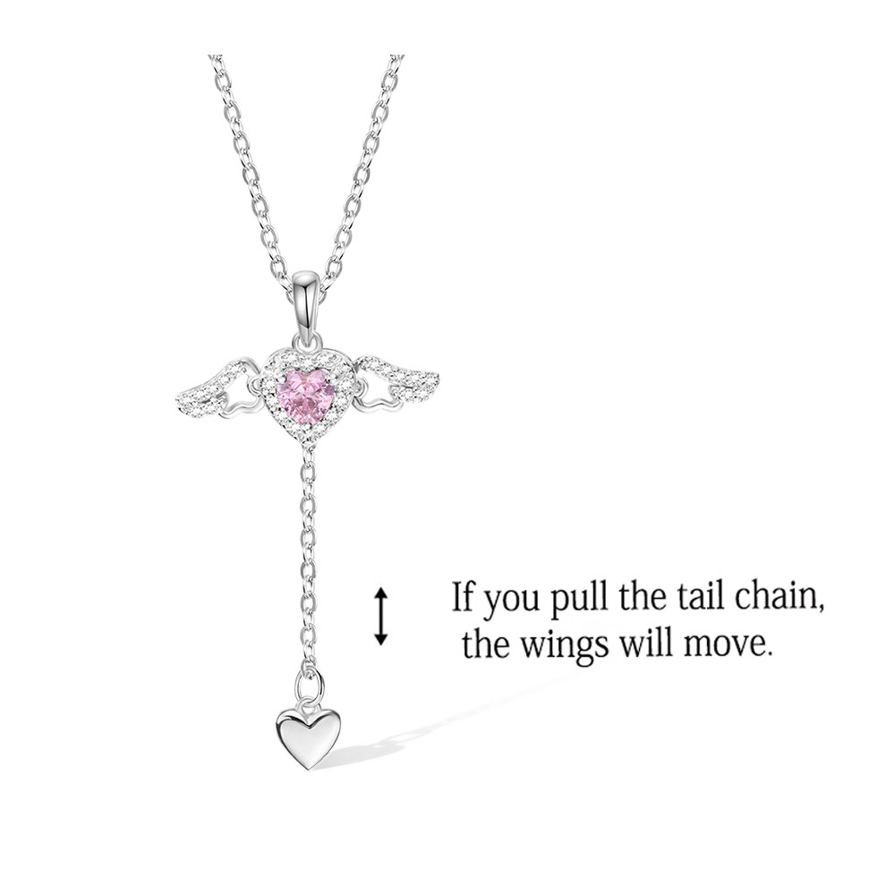 angel wing necklace with moving wings