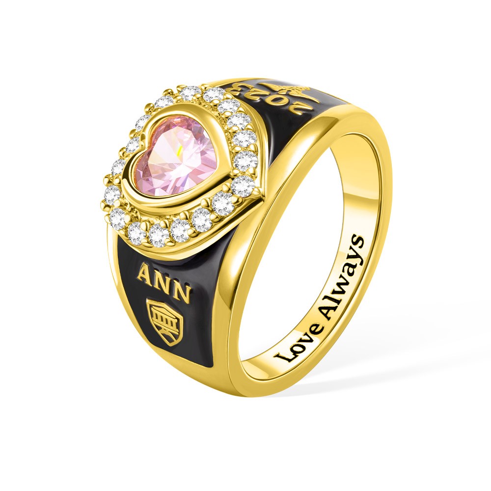 bague de classe personnalisée pour lycée féminin