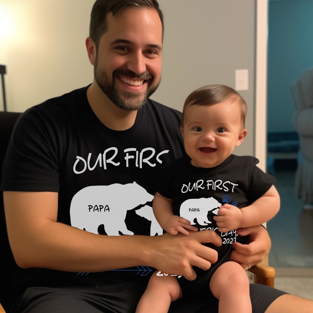 T-shirt personnalisé papa ours et bébé ours