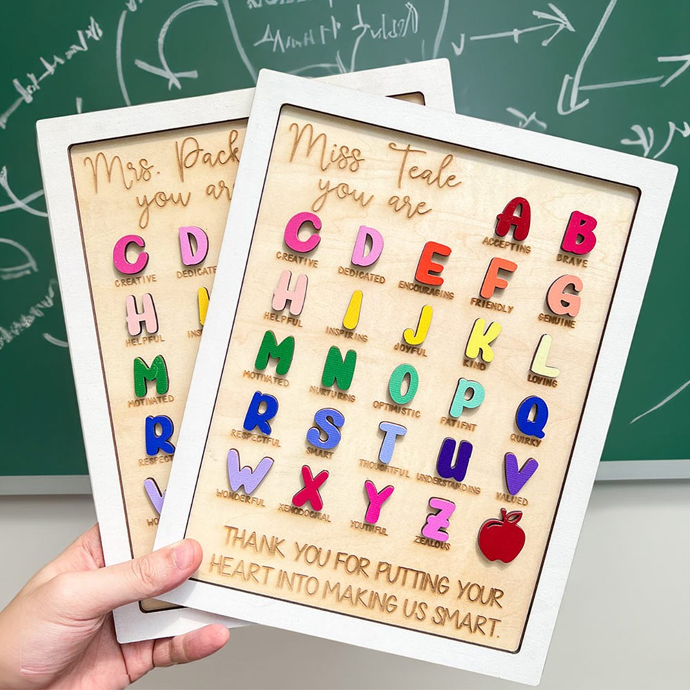 Personalized Alphabet Classroom Signs, Alphabet Ornament, Classroom Decor, Affirmation Signs, Class Teaching Aids, Teacher Appreciation Gifts