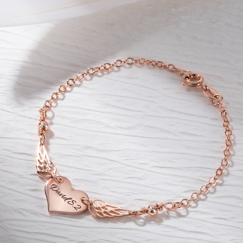Custom Mommy Of An Angel Bracelet, Memorial Jewelry, Infant Loss Bracelet, Loss of Mother Bracelet, Miscarriage Gift, Memorial Wing Charm
