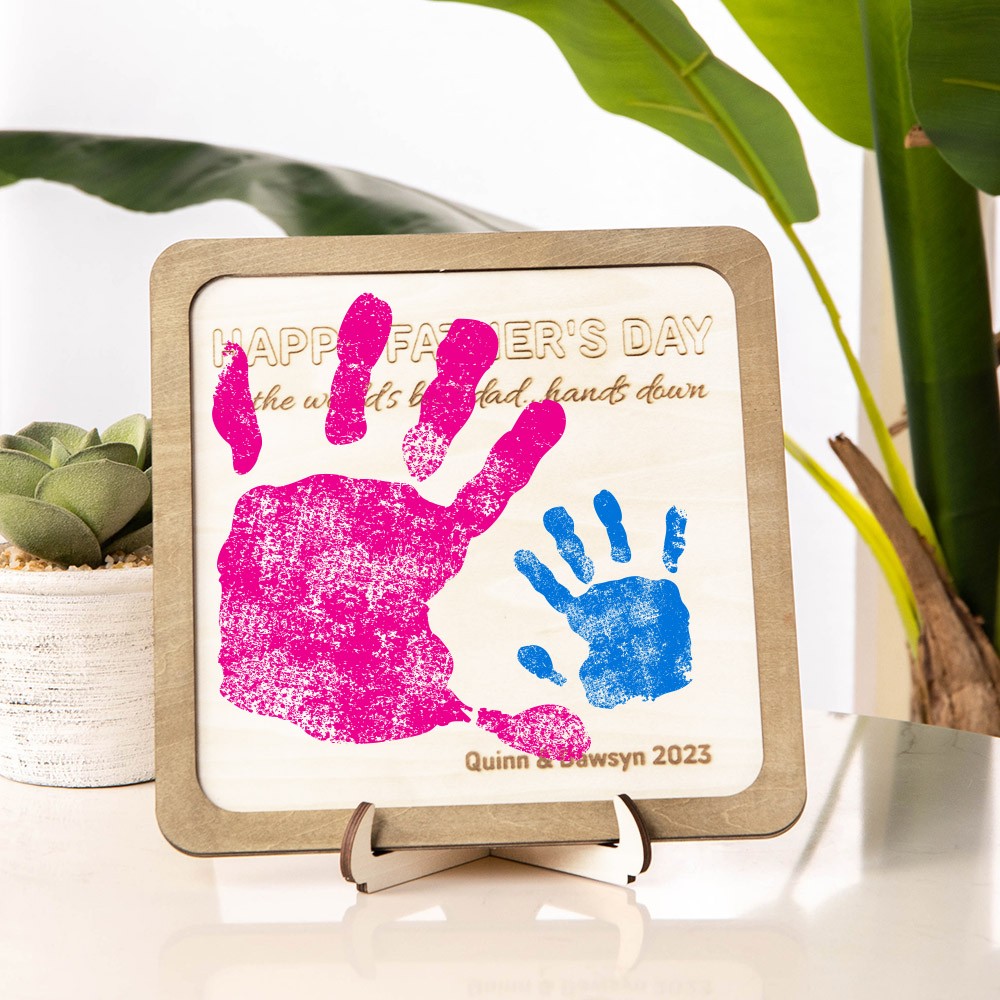 Custom Kids Paint Kit Ornament, Kids Paint Kit Art, Handprint Fathers Day Gift, Father's Day Gifts, Gift for Him/Dad
