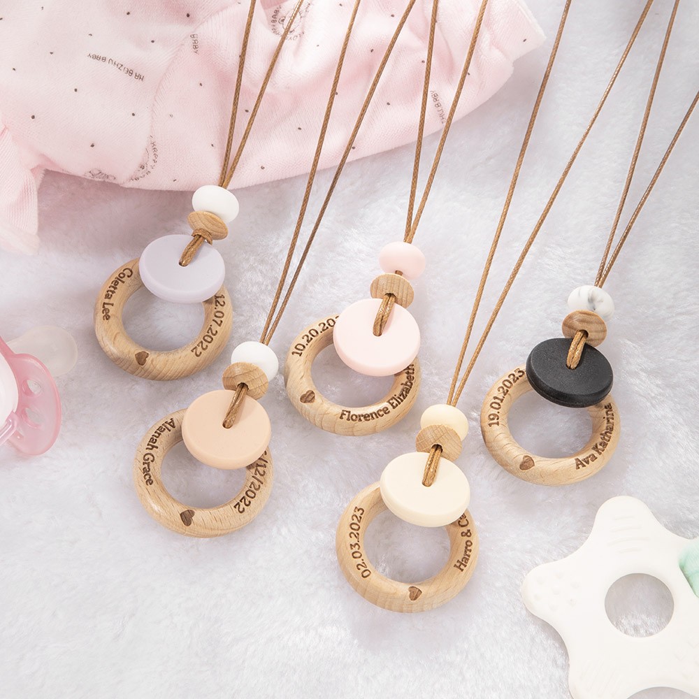 Personalized Beechwood Breastfeeding Necklaces
