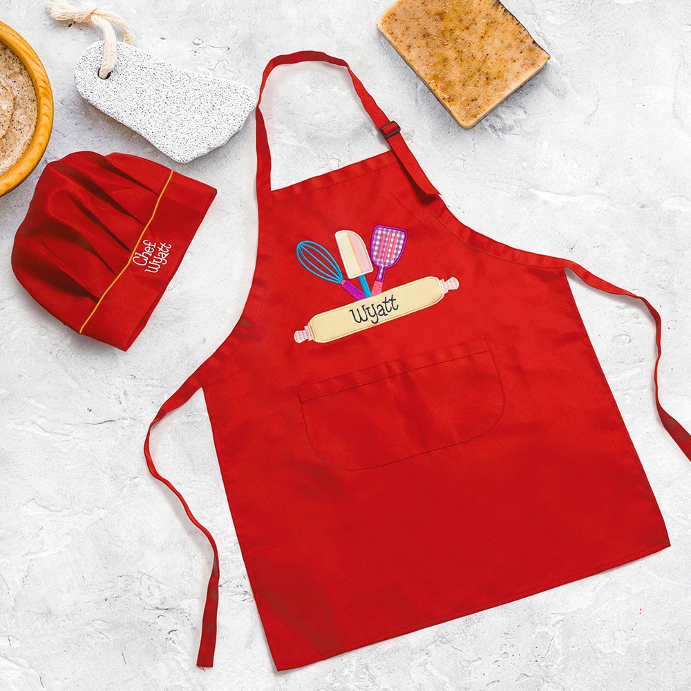 Personalized Child Apron with Toque Chef Hat