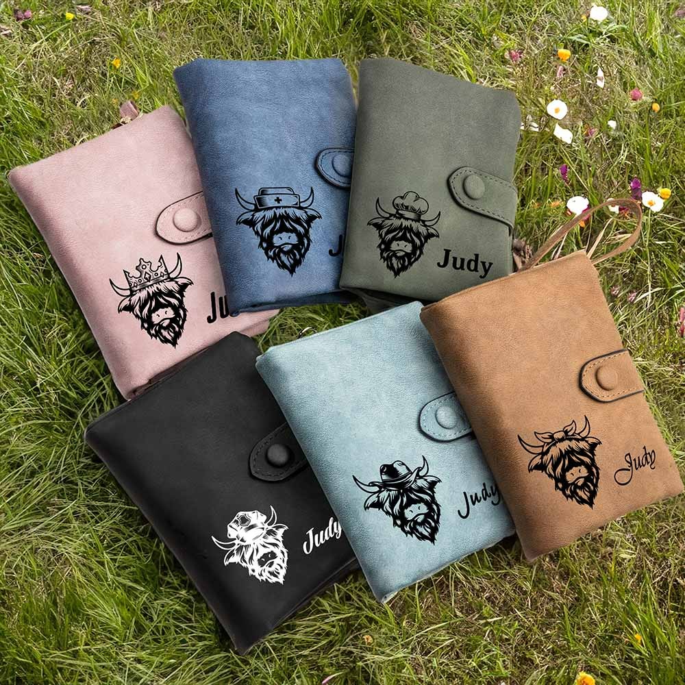Personalized Scottish Highland Cow Wallet
