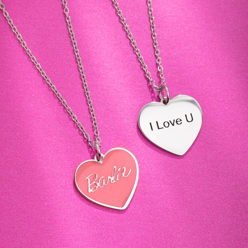 Pink Doll Style Initial Necklace