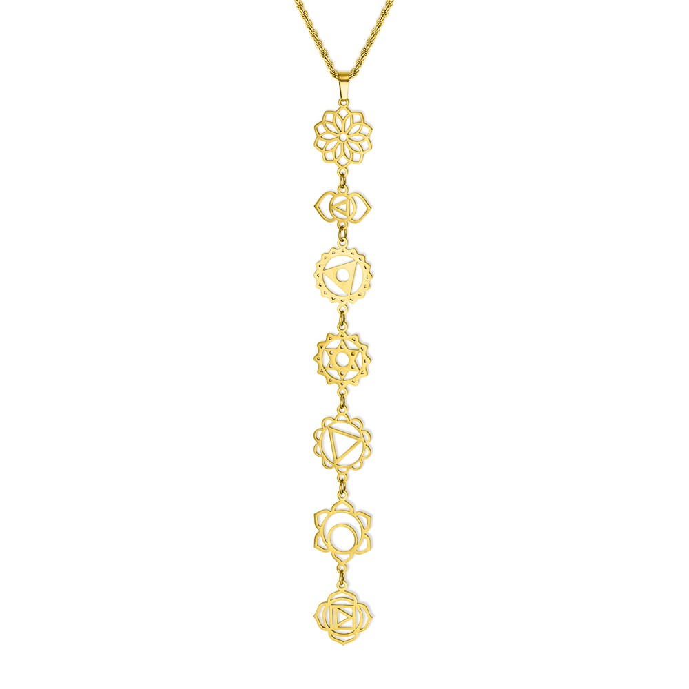 7 Chakra Necklace, Dainty Chakra Necklace, Yoga Necklace, Chakra Pendant, Kundalini Jewelry, Healing Pendant, Yoga Symbol Necklace, Yoga Gift for Women