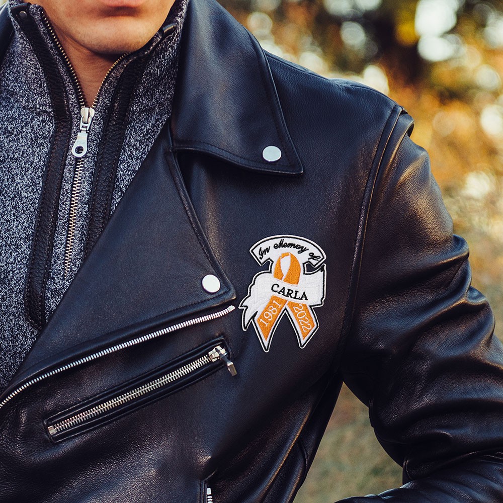 Personalized Embroidered Patch, Custom Memorial Ribbon, In Memory Biker Patch, Patch for Denim, Leather Jackets and Vests, Gift for Family/Friends