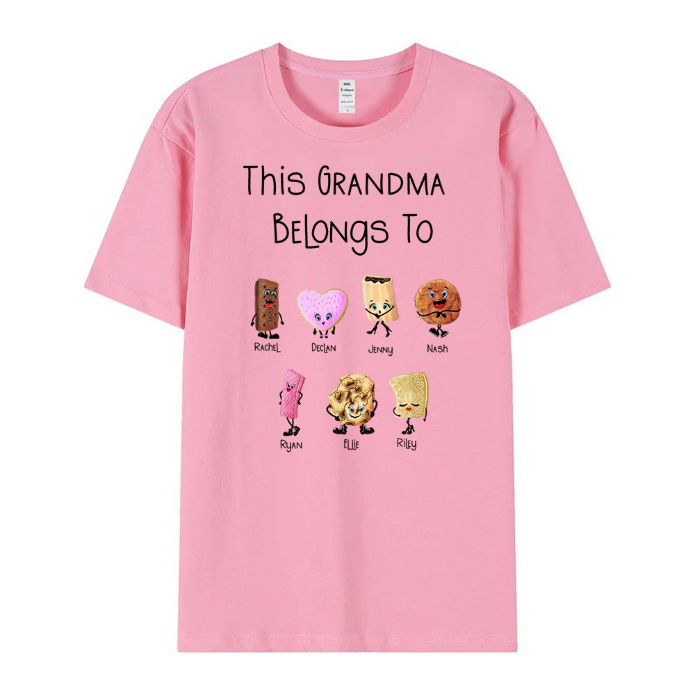 Custom Family Names Cookies Crewneck Shirt, Cute Biscuit Character T-shirt & Sweatshirt, Men & Women Unisex, Christmas Gift for Grandparents/Family