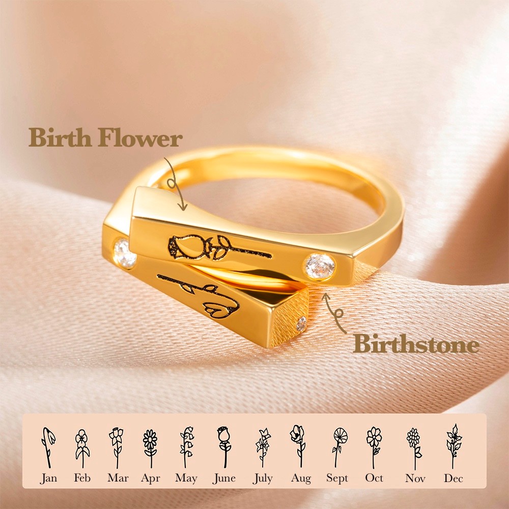 two birthstone ring