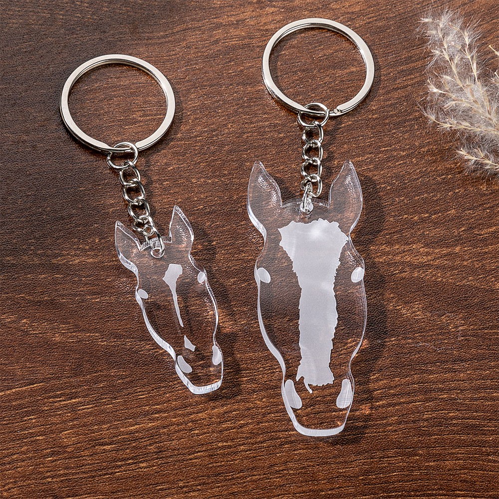 Porte-clés personnalisé de marquage facial de cheval, porte-clés personnalisé pour animaux de compagnie, porte-clés de cheval en acrylique, cadeau de cheval, cadeau pour les amateurs d’équitation/d’animaux de compagnie/amoureux de chevaux