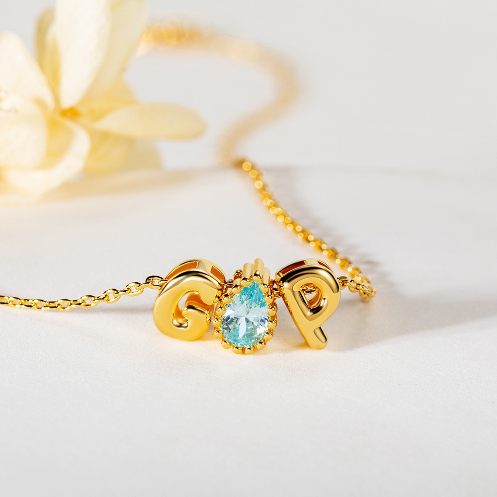 Bubble letter necklace