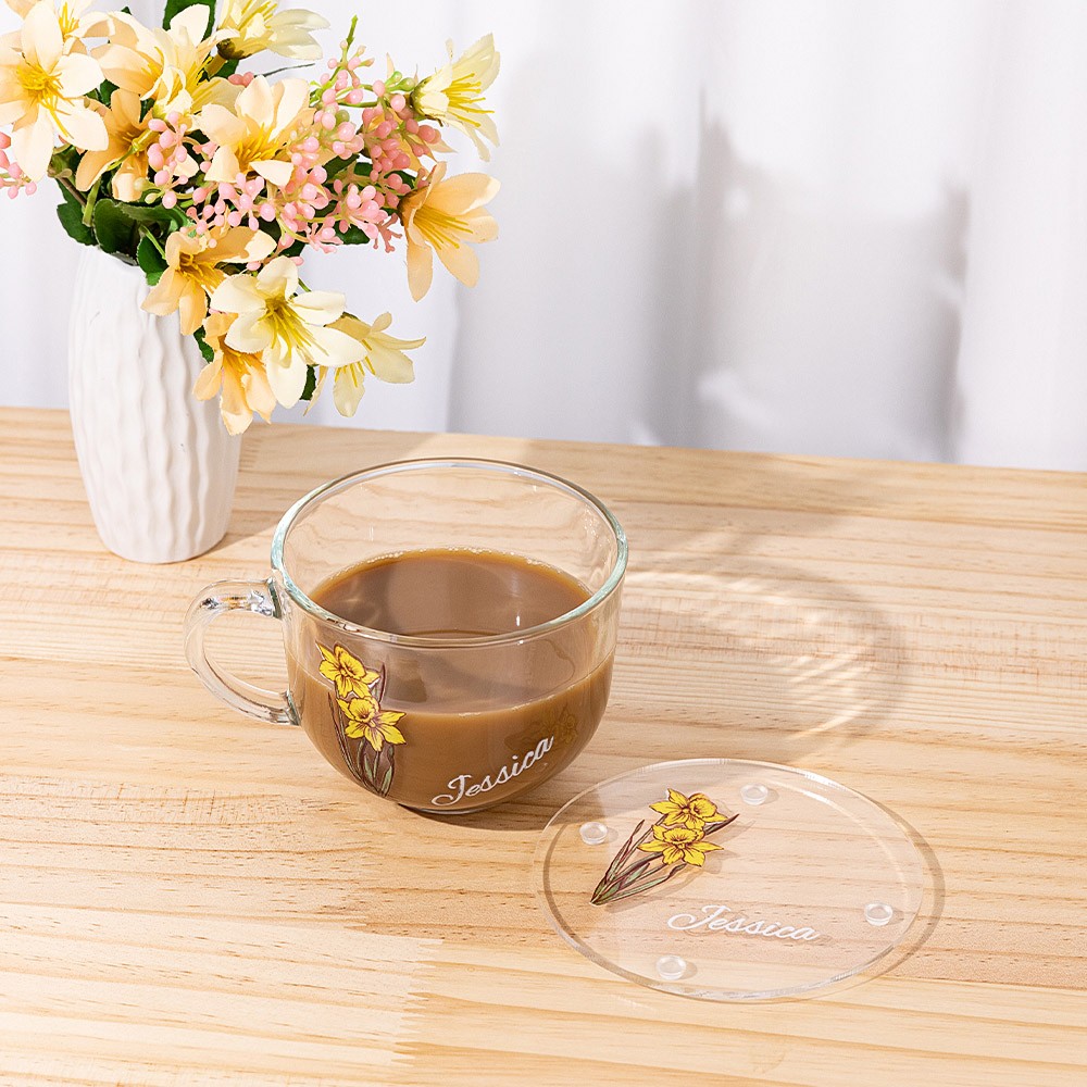 tasse de fleur de naissance personnalisée