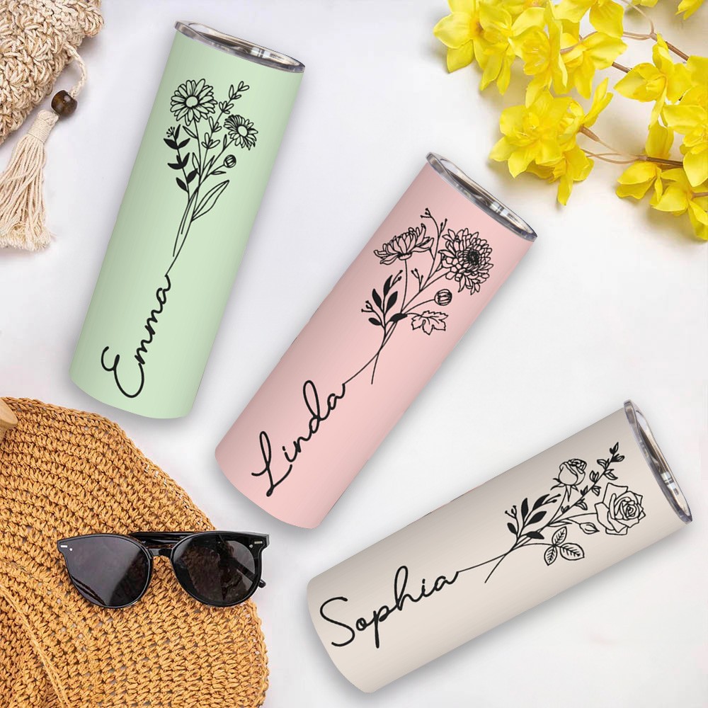 Birth Flower Tumbler