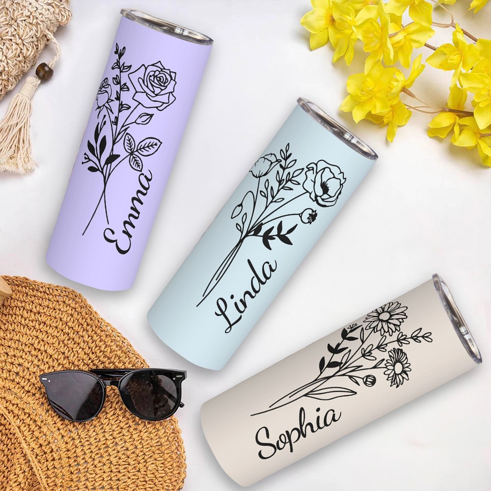 Birth Flower Tumbler