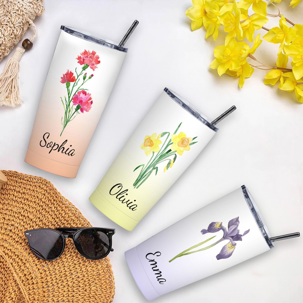 Birth Flower Tumbler