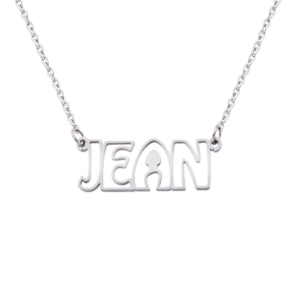 Personalized Name Hollow Font Necklace, Custom Name Letter Necklace, Dainty Silver Necklace, Name Jewelry, Valentine's Day/Birthday Gifts Gift for Her