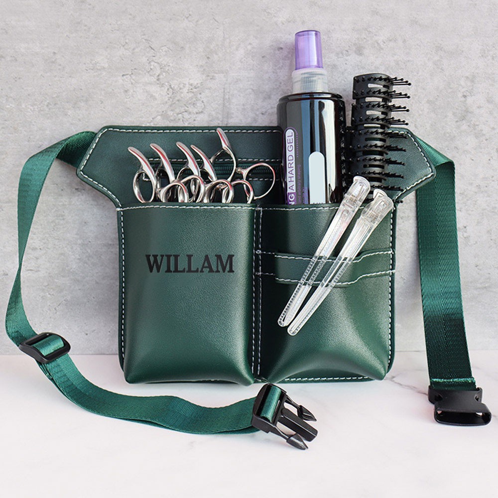 Custom Hairdresser Scissor Bag, Barber Leather Waist Pouch, Hairdressing Tools Storage with Waist Belt, Hair Stuff Travel Bag Hairstylist Must Haves
