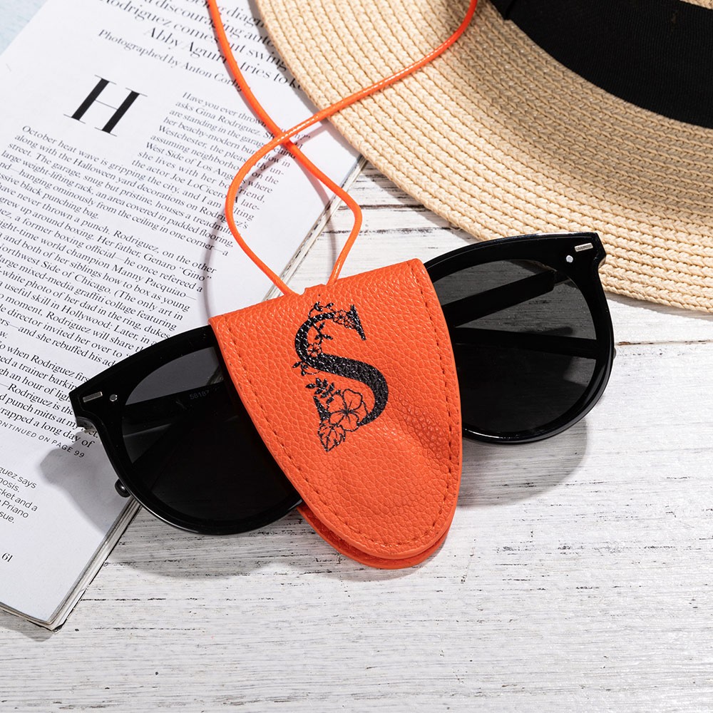 Custom Lanyard Leather Glasses Clip, Magnetic Closure Sunglass Holder, Adjustable Anti-Slip Eyewear Retainer, Outdoor Travel Kit, Travel Lovers Gift