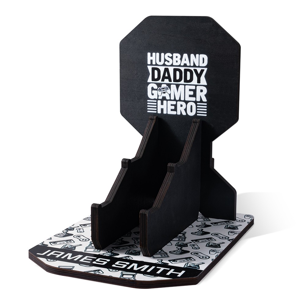Personalized Headphone and Controller Stand, Headset/Xbox/Switch/PS4/5/6 Game Controller Holder, Gamer Gifts for Men/Dad, Gaming Accessories for Desk