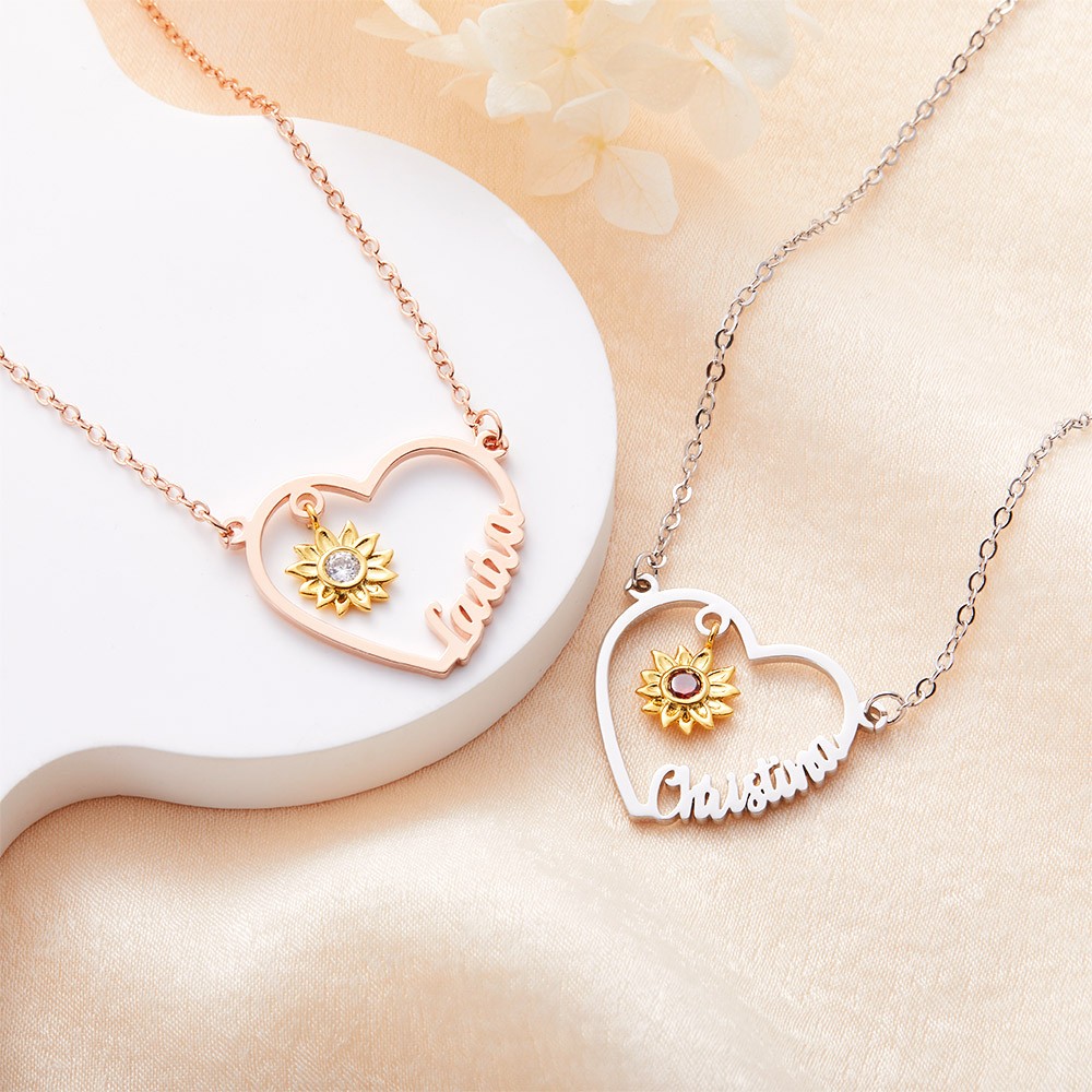 heart necklace with name