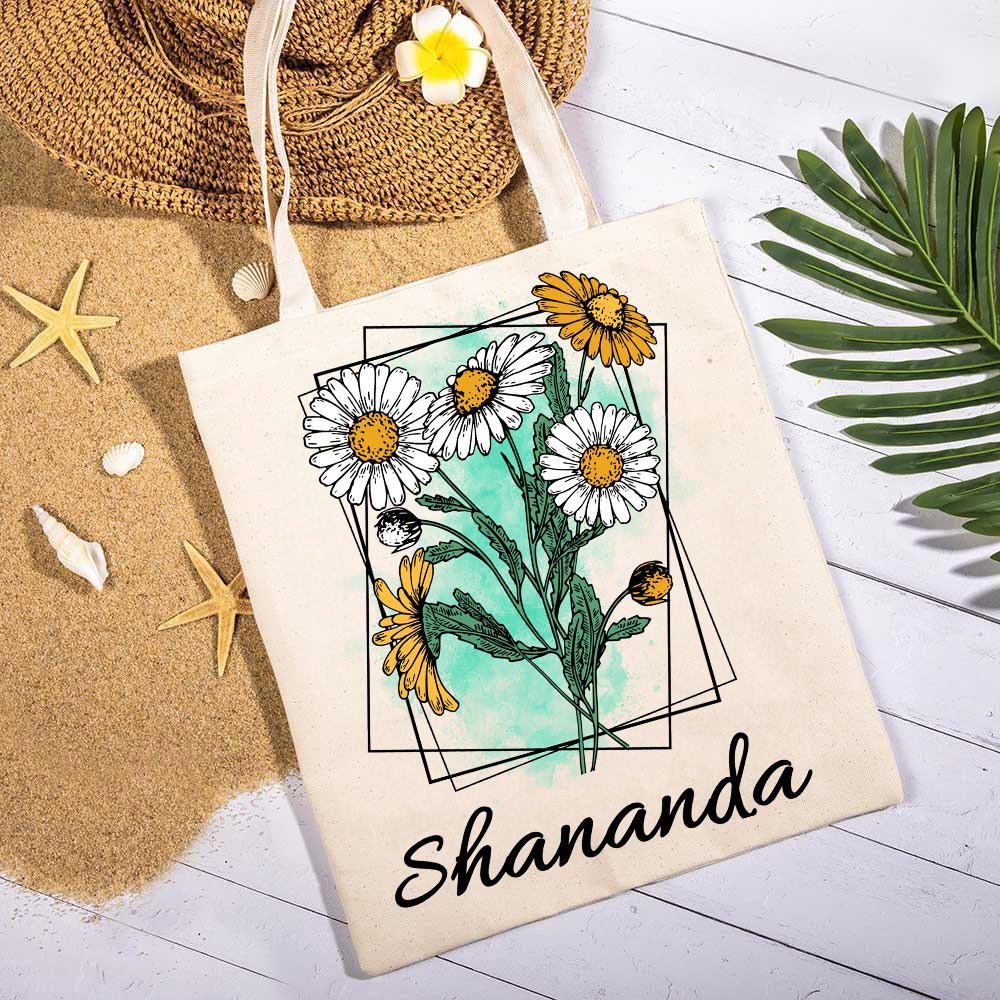 birthflower tote bag