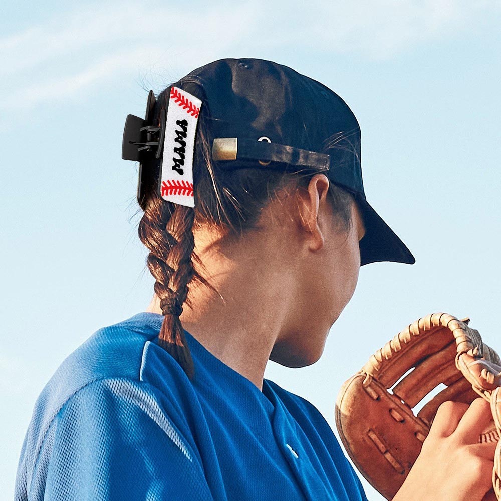 Personalized Baseball Glitter Claw Clip for Women, Custom Name Sports Hair Clip, Hair Accessory, Birthday/Anniversary Gift for Baseball Lover/Mom/Her