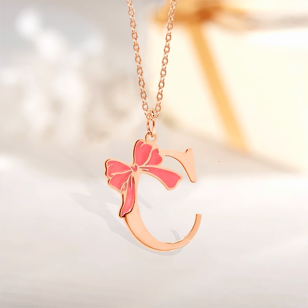 Coquette bow necklace