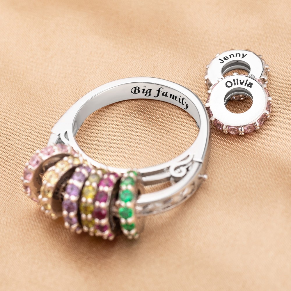 Personalized Crystal Birthstone Ring