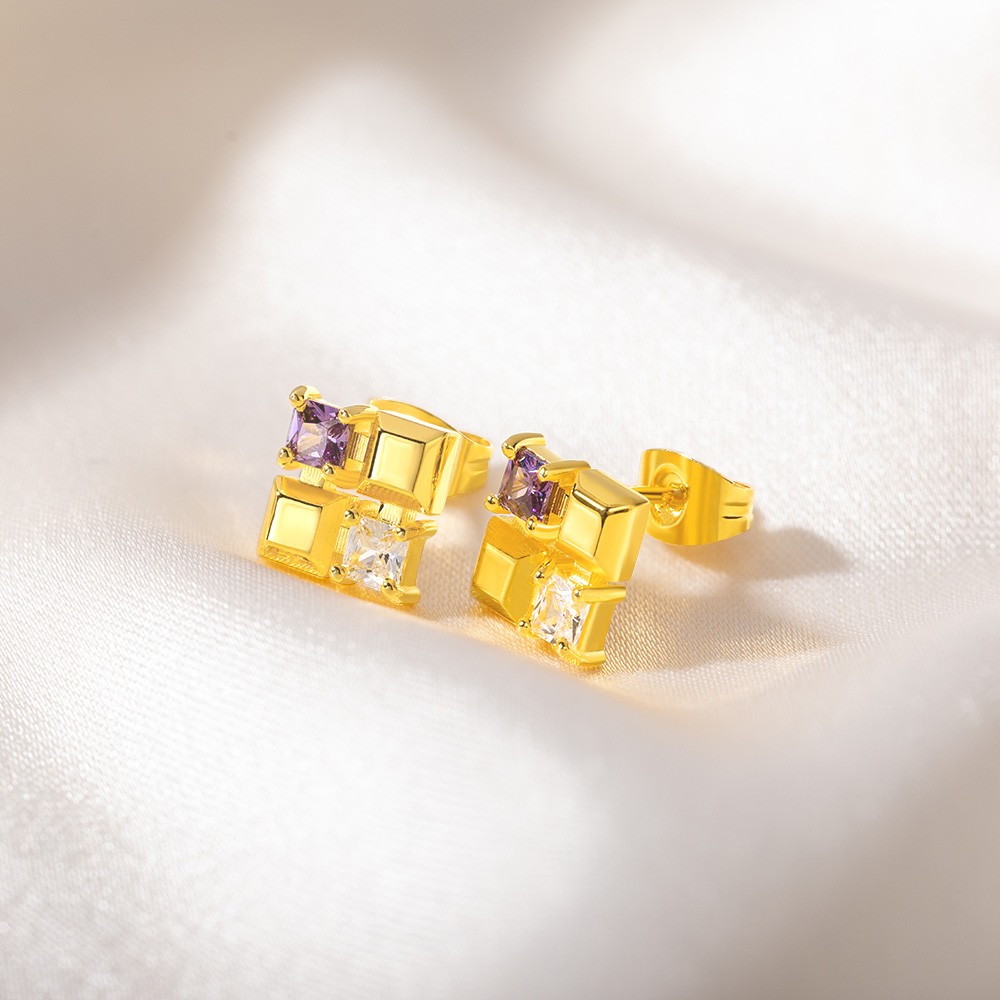 Custom Birthstone Earrings Studs