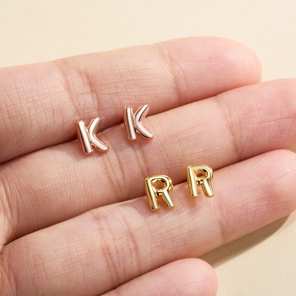 3D initial earrings