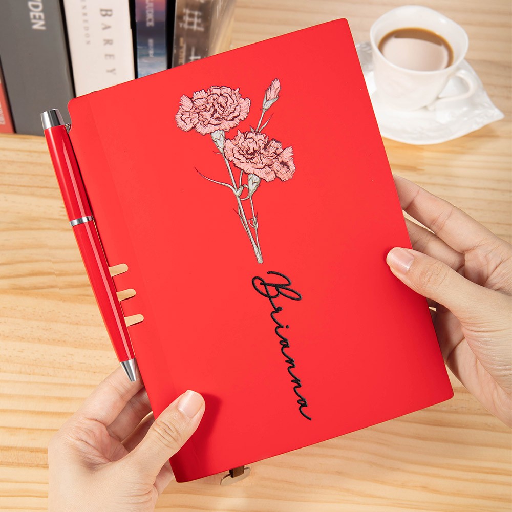 Personalisiertes Geburtstagsblumen-Notizbuch