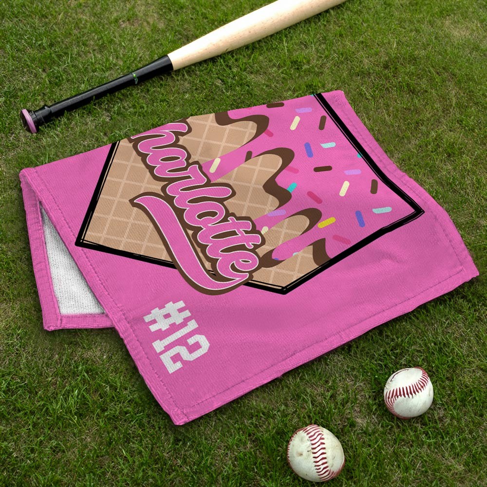 Personalized Baseball Ice Cream Dripping Towel