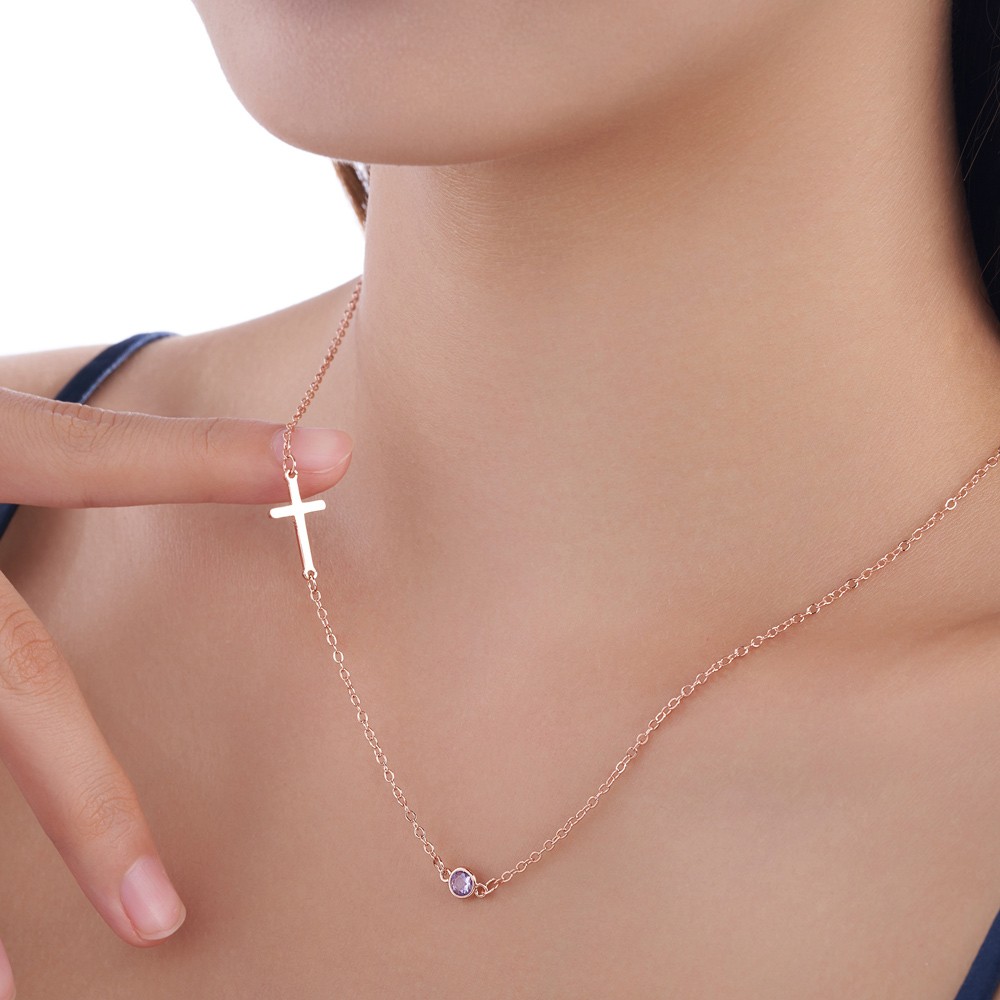 Side Cross necklace