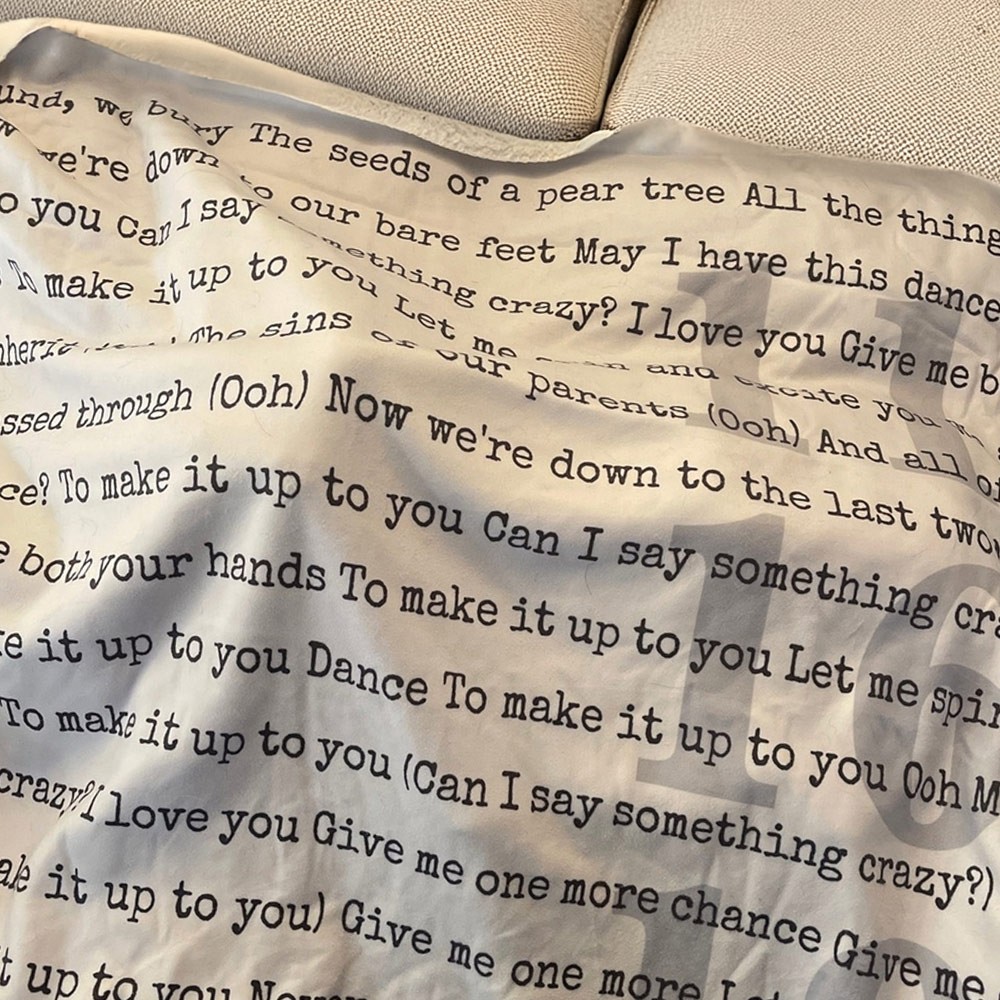 Song Lyric Blanket