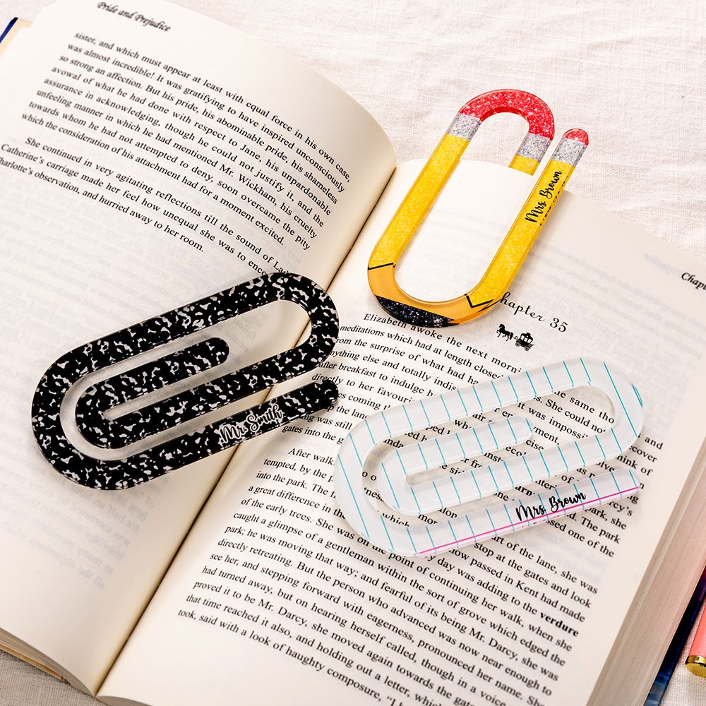 Personalized Teacher Paperclip Bookmarks