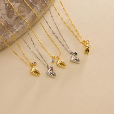 Gepersonaliseerde geboortesteen tandhanger ketting, sterling zilver 925 sierlijke ketting, afstudeer-/kerstcadeau voor tandartsen/mondhygiënisten/haar