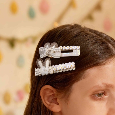 Custom Easter Bunny Hair Clip