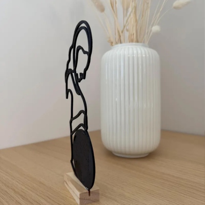 Custom Pregnancy Picture Silhouette Display Holder, Ultrasound Image Decor with Base, First Mother's Day Keepsake, Mother's Day Gift for Expecting Mom