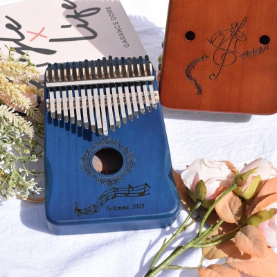 Kalimba 17 touches personnalisée avec nom gravé, piano à pouces africain en bois avec texte, instrument de musique, cadeau d'anniversaire pour enfants/adultes/passionnés de musique