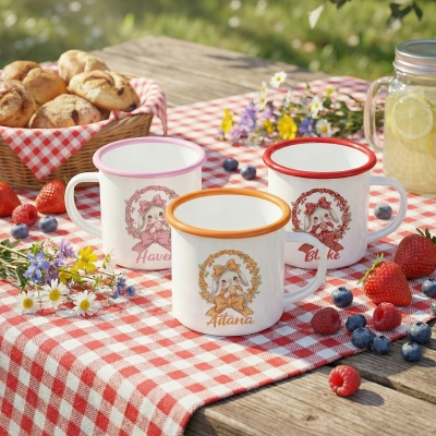 personalisierter Emaillebecher
