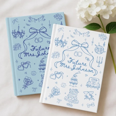 Personalized Future Mrs. Wedding Planner Journal with Name, Matte Hardcover Schedule Notebook, Wedding/Engagement Gift for Bride/Bride to Be/Wife
