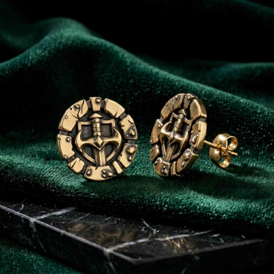 Personalized DND Class Antique Brass Stud Earrings (One Pair), DND Jewelry Gifts