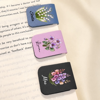 Magnetic Leather Bookmark