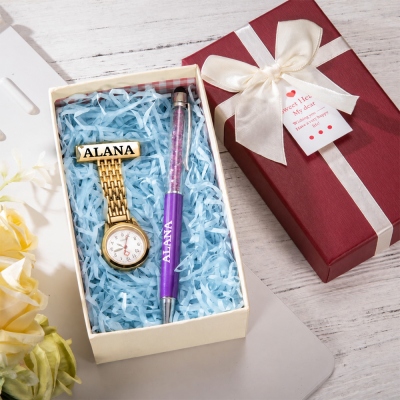 Personalized Fob Watch/Pen Thank You Gift
