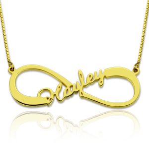 Personalized Single Infinity Name Necklace 18K Gold Plated