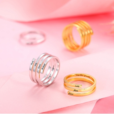 Personalisierter Namensring in Sterling Silber